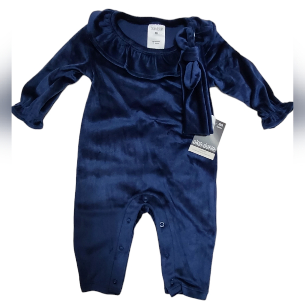 NWT Okie dokie size 3M navy blue jumpsuit